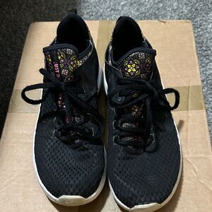 Nike Black Athletic Shoes with Floral Accents